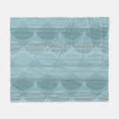 Blauwe geometrische golven fleece deken (Voorkant (Horizontaal))
