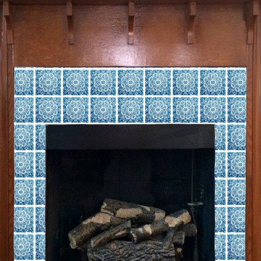 Blauwe Geometrische Keramische tegel Tegeltje