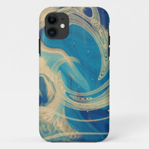 Blauwe geometrische kleurrijke Abstracte golven Case-Mate iPhone Case