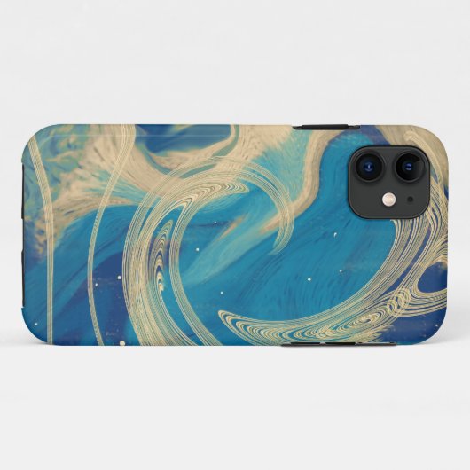 Blauwe geometrische kleurrijke Abstracte golven Case-Mate iPhone Case (Achterkant (horizontaal))