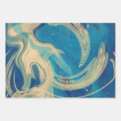 Blauwe geometrische kleurrijke Abstracte golven Inpakpapier Vel (Voorkant 2)