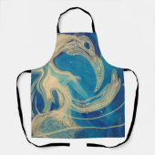 Blauwe geometrische kleurrijke Abstracte golven Schort (Voorkant)