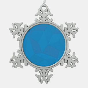 Blauwe, geometrische, koele, unieke, trendy illust tin sneeuwvlok ornament