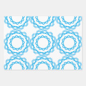 Blauwe Geometrische Kunstpatronen Inpakpapier Vel (Voorkant 2)