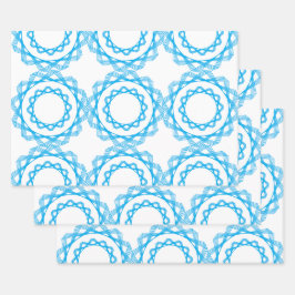 Blauwe Geometrische Kunstpatronen Inpakpapier Vel