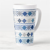 blauwe geometrische  latte mok (Rechterhoek)