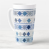 blauwe geometrische  latte mok (Linkerhoek)