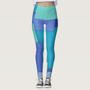 Blauwe geometrische Leggings