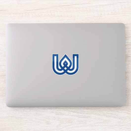 Blauwe geometrische letter W monogram Sticker (Computer)