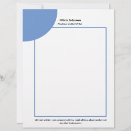 Blauwe geometrische minimalistische solopreneurbus briefhoofd