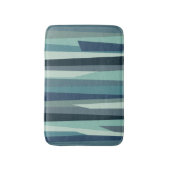 Blauwe geometrische oceaangolven badmat (Voorkant Verticaal)