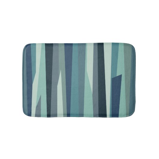 Blauwe geometrische oceaangolven badmat (Voorkant)