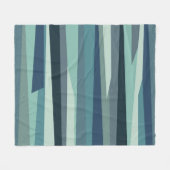 Blauwe geometrische oceaangolven fleece deken (Voorkant (Horizontaal))