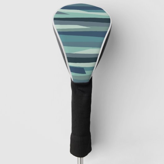 Blauwe geometrische oceaangolven golfheadcover (Voorkant)