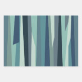 Blauwe geometrische oceaangolven inpakpapier vel (Voorkant 3)