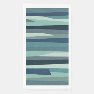 Blauwe geometrische oceaangolven servet