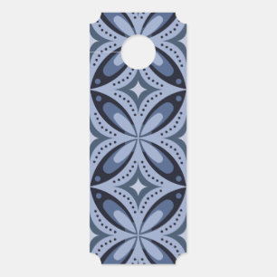 Blauwe geometrische patroon retro stijl deurhanger