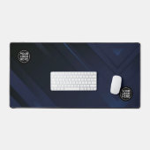 Blauwe Geometrische Professionele Bureaumat Muisma (Keyboard & Muis)