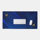 Blauwe Geometrische Professionele Bureaumat Muisma (Keyboard & Muis)