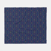 Blauwe geometrische shuffle fleece deken (Voorkant (Horizontaal))