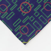 Blauwe geometrische shuffle fleece deken (Hoek)