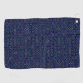 Blauwe Geometrische Shuffle Golf Handdoek (Horizontaal)