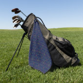 Blauwe Geometrische Shuffle Golf Handdoek (Groen)