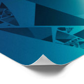 Blauwe geometrische spiraal poster (Hoek)