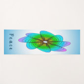 Blauwe Geometrische Spiraalvormige Bloem Yogamat (Voorkant (horizontaal))