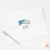 Blauwe geometrische stripe Afstuderen Stickers (Envelop)