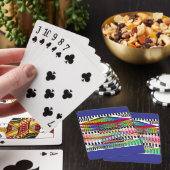 Blauwe geometrische structuur pokerkaarten (Insitu)