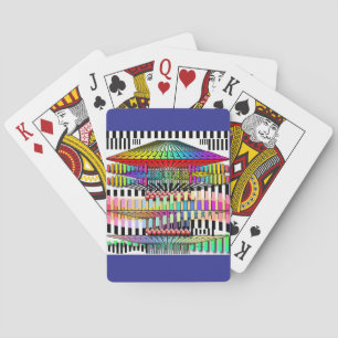 Blauwe geometrische structuur pokerkaarten