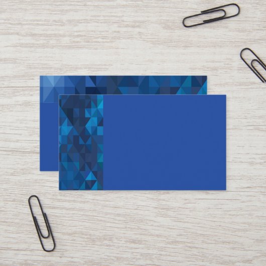 Blauwe Geometrische Visitekaartjes (Voorkant / Achterkant in situ)
