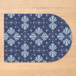 Blauwe geometrische vormen Patroon Acryl Uitnodigingen