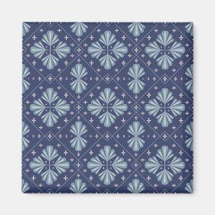 Blauwe geometrische vormen Patroon Magneet