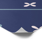 Blauwe geometrische vormen Patroon Poster (Hoek)