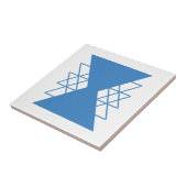 Blauwe geometrische vormen tegeltje (Zijkant)