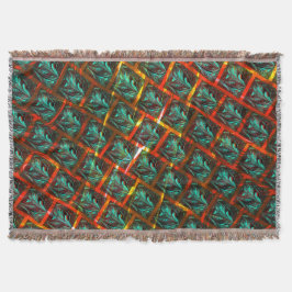 Blauwe "geparkeerde ogen", vierkant, kras of rood  deken