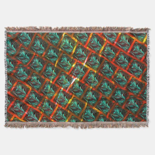 Blauwe "geparkeerde ogen", vierkant, kras of rood  deken (Voorkant)