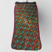 Blauwe "geparkeerde ogen", vierkant, kras of rood  golfheadcover (Draai 90)