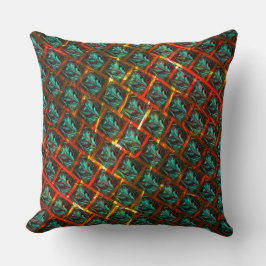 Blauwe "geparkeerde ogen", vierkant, kras of rood  kussen