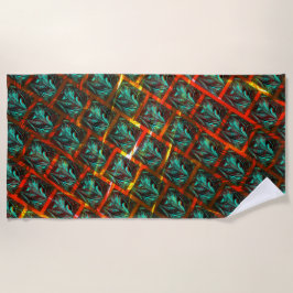 Blauwe "geparkeerde ogen", vierkant, kras of rood  strandlaken