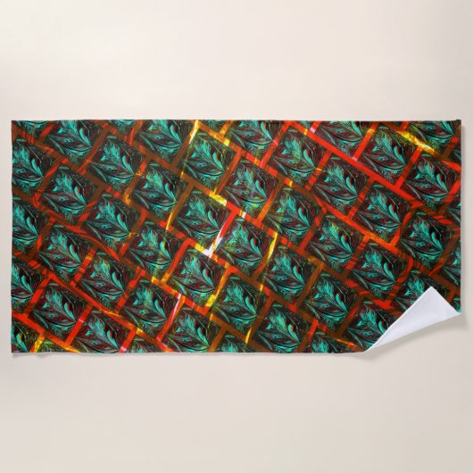 Blauwe "geparkeerde ogen", vierkant, kras of rood  strandlaken (Voorkant)