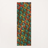 Blauwe "geparkeerde ogen", vierkant, kras of rood  yogamat (Voorkant)