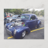 Blauwe Gepersonaliseerd auto Briefkaart (Voorkant)