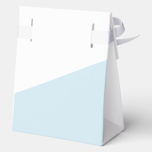 Blauwe gepersonaliseerde baby jongen douche bedankdoosjes (Achterkant)