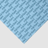 Blauwe gepersonaliseerde naam tissuepapier (Detail)