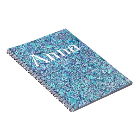 Blauwe gepersonaliseerde Notitieboek (Rechterzijde)