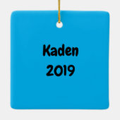 Blauwe gepersonaliseerde Santa Blobfish Keramisch Ornament (Achterkant)