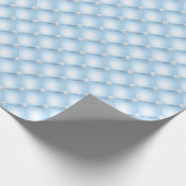 Blauwe Gepluimde Parels Cadeaupapier (Hoek)